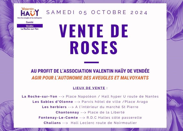 Vente de roses au profit de l’association Valentin Haüy